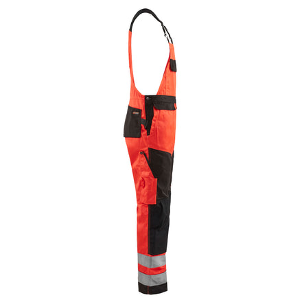 Blaklader 2660 Hi Vis Bib Trousers Hi Vis Red Black Right