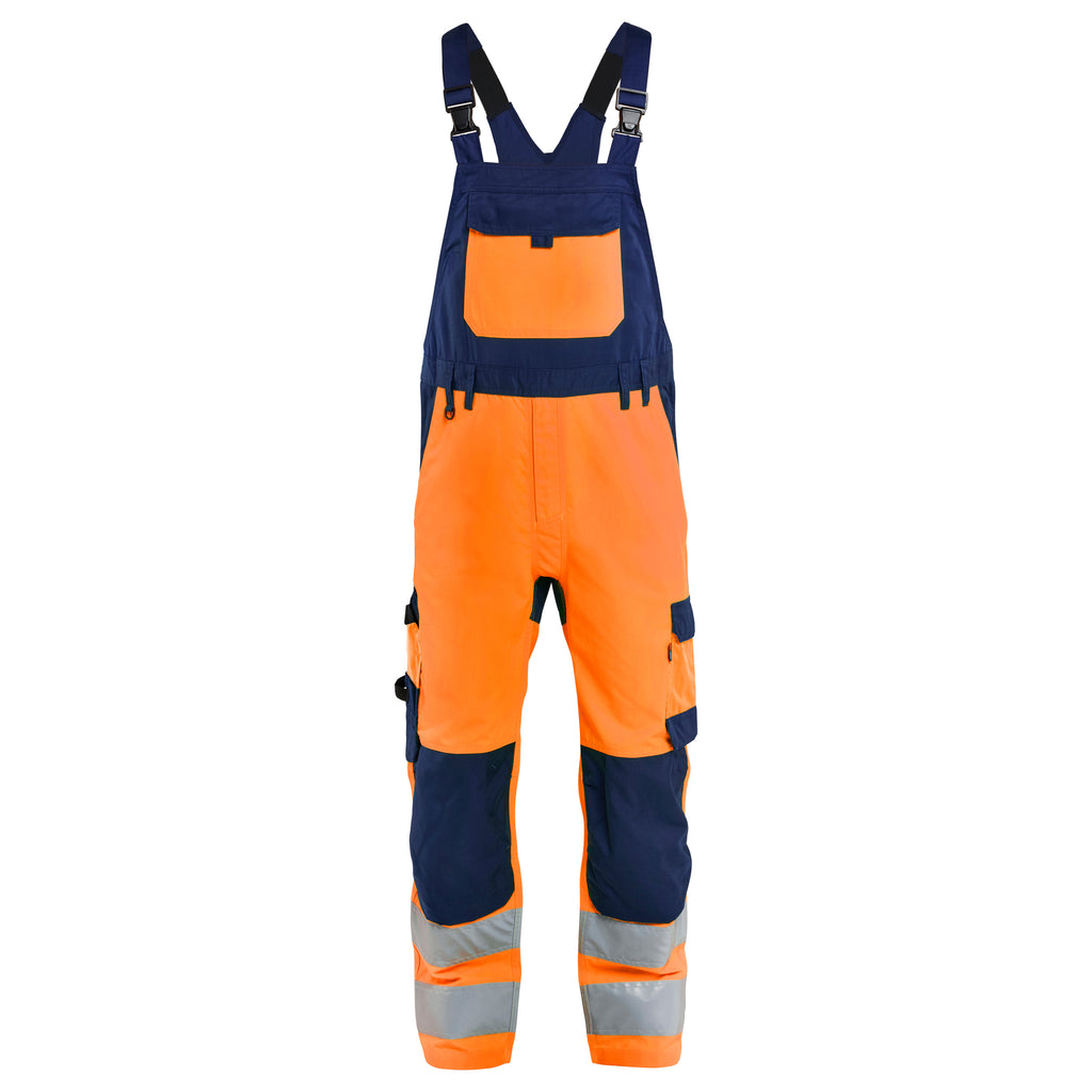 Blaklader 2663 Orange/Navy Blue Hi-Vis Bib Trousers