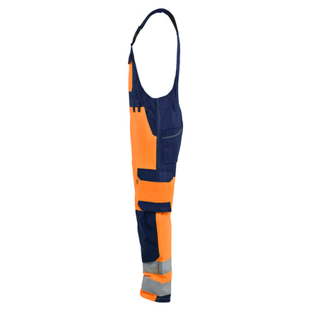 Blaklader 2663 Orange/Navy Blue Hi-Vis Bib Trousers