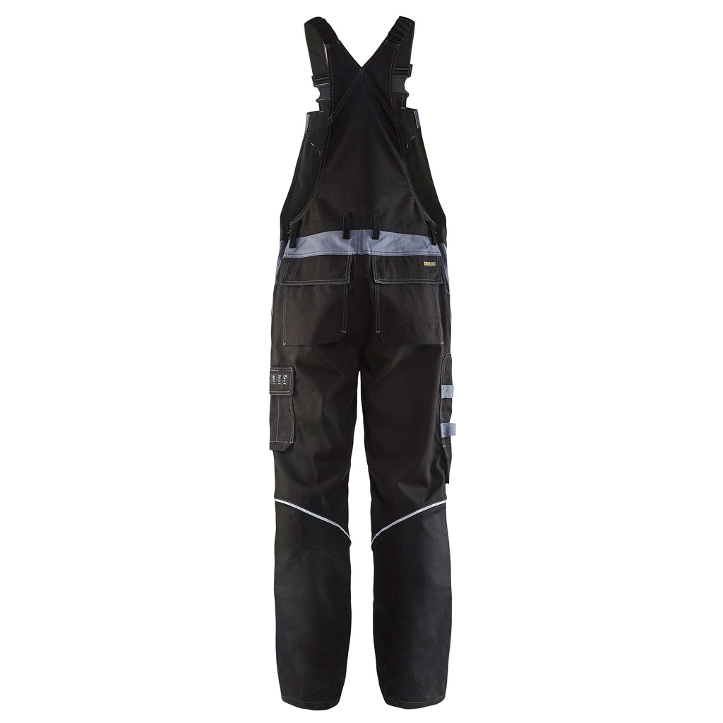 Blaklader 2861 Anti Flame Bib Trousers Black Grey Back