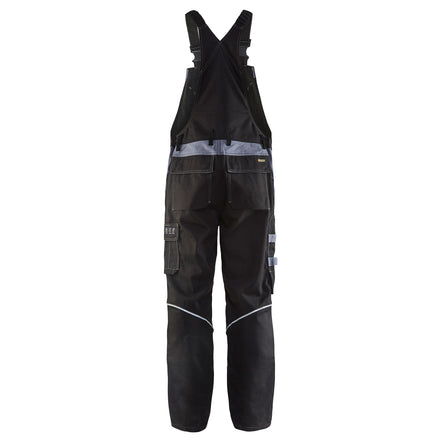 Blaklader 2861 Anti Flame Bib Trousers Black Grey Back