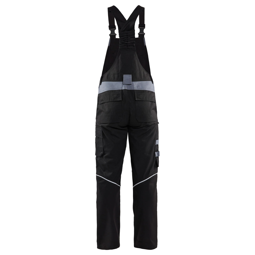 Blaklader 2861 Anti Flame Bib Trousers Black Grey Back