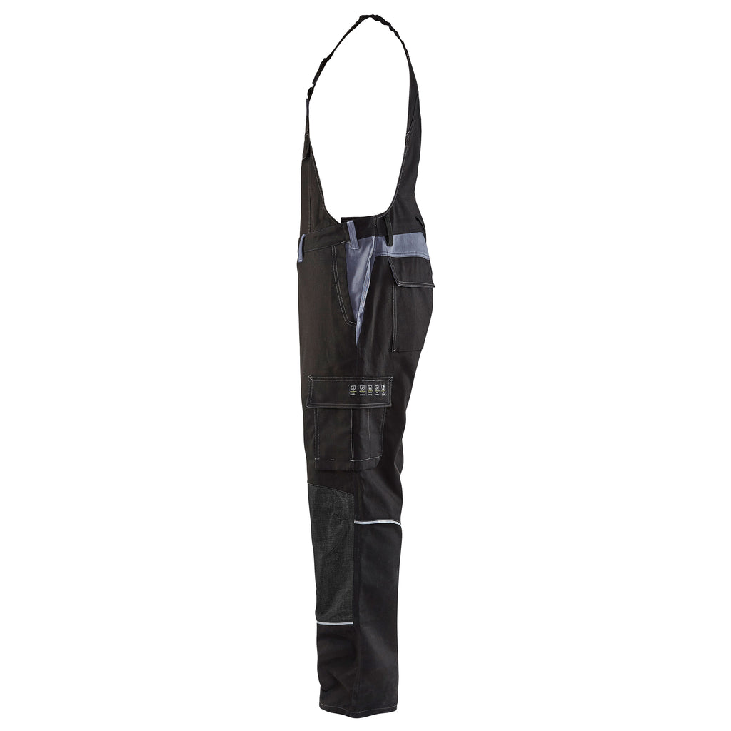 Blaklader 2861 Anti Flame Bib Trousers Black Grey Left