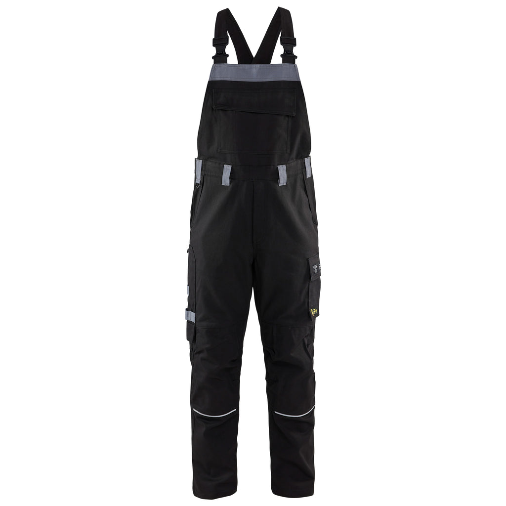 Blaklader 2861 Anti Flame Bib Trousers Black Grey Main