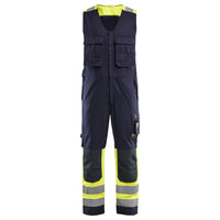 Blaklader 2887 Navy Blue/Hi-Vis Yellow Arc Flash & Fire Retardant Inherent Sleeveless Multinorm Overalls