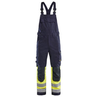 Blaklader 2888 Multinorm Inherent Bib Trousers Navy Blue Hi Vis Yellow Main