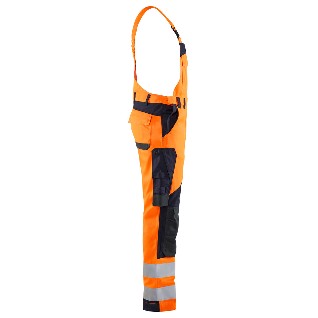 Blaklader 2889 Multinorm Inherent Bib Hi Vis Orange Navy Blue Right