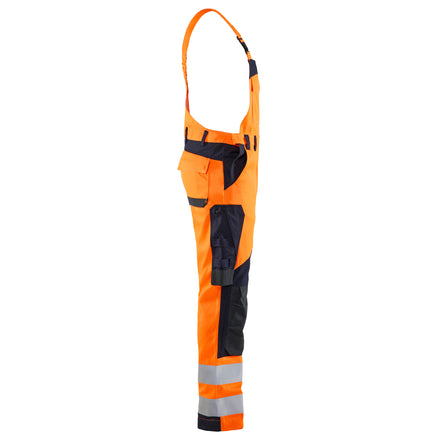 Blaklader 2889 Multinorm Inherent Bib Hi Vis Orange Navy Blue Right
