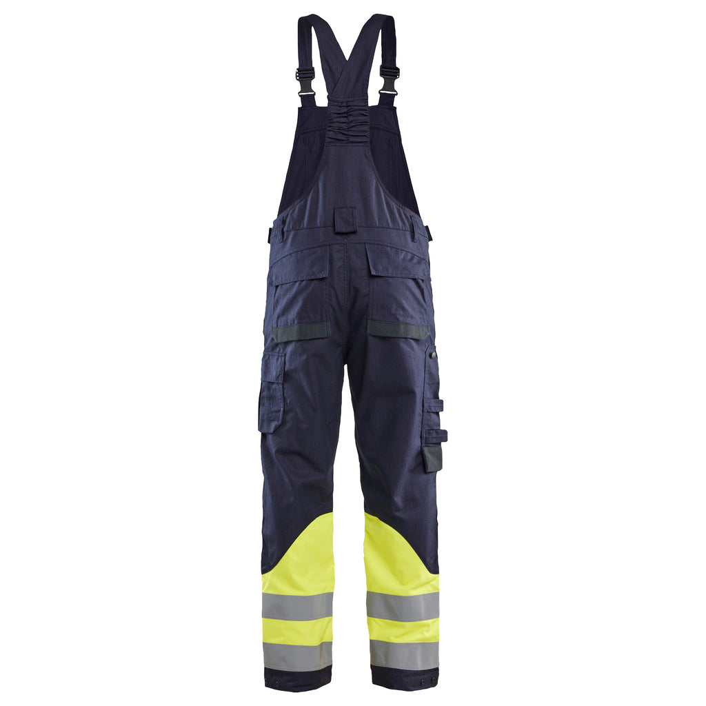 Blaklader 2890 Navy Blue/Hi-Vis Yellow Arc Flash & Fire Retardant Apc 2 Multinorm Inherent Bib Trouser