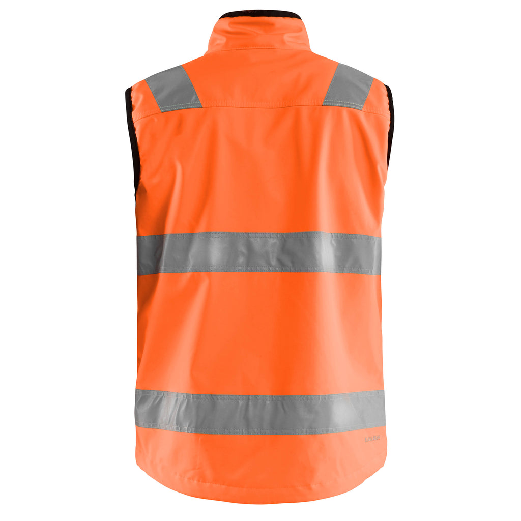 Blaklader 3049 Hi Vis Softshell Vest Hi Vis Orange Navy Blue Back