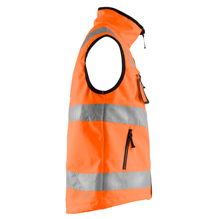 Blaklader 3049 Hi Vis Softshell Vest Hi Vis Orange Navy Blue Right