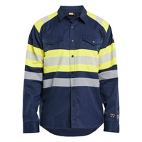 Blaklader 3229 Multinorm Shirt Navy Blue Hi Vis Yellow Main