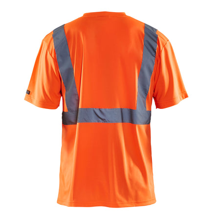 Blaklader 3313 Hi Vis T Shirt Hi Vis Orange Navy Blue Back