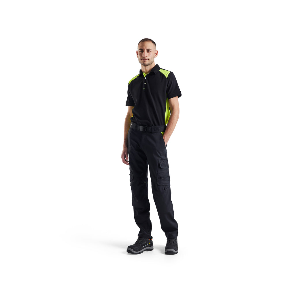Blaklader 3324 Black/Hi-Vis Yellow Polo Shirt
