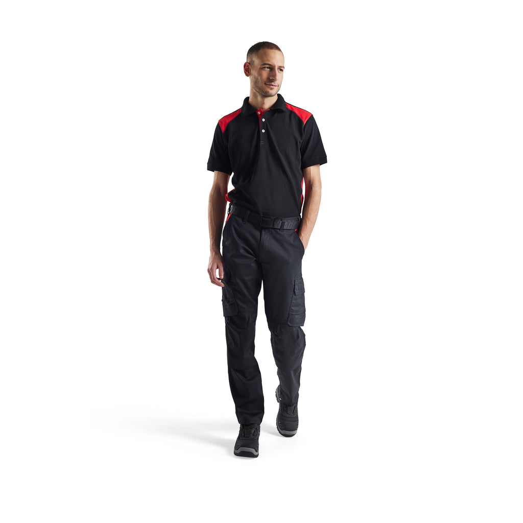 Blaklader 3324 Black/Red Polo Shirt