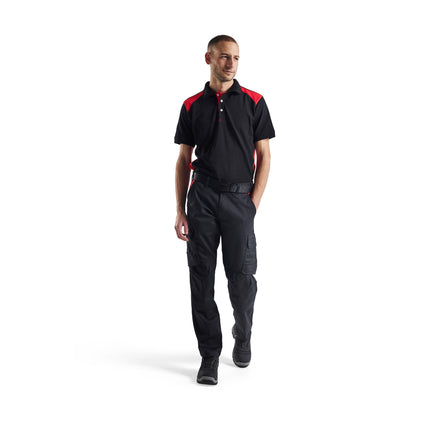 Blaklader 3324 Black/Red Polo Shirt