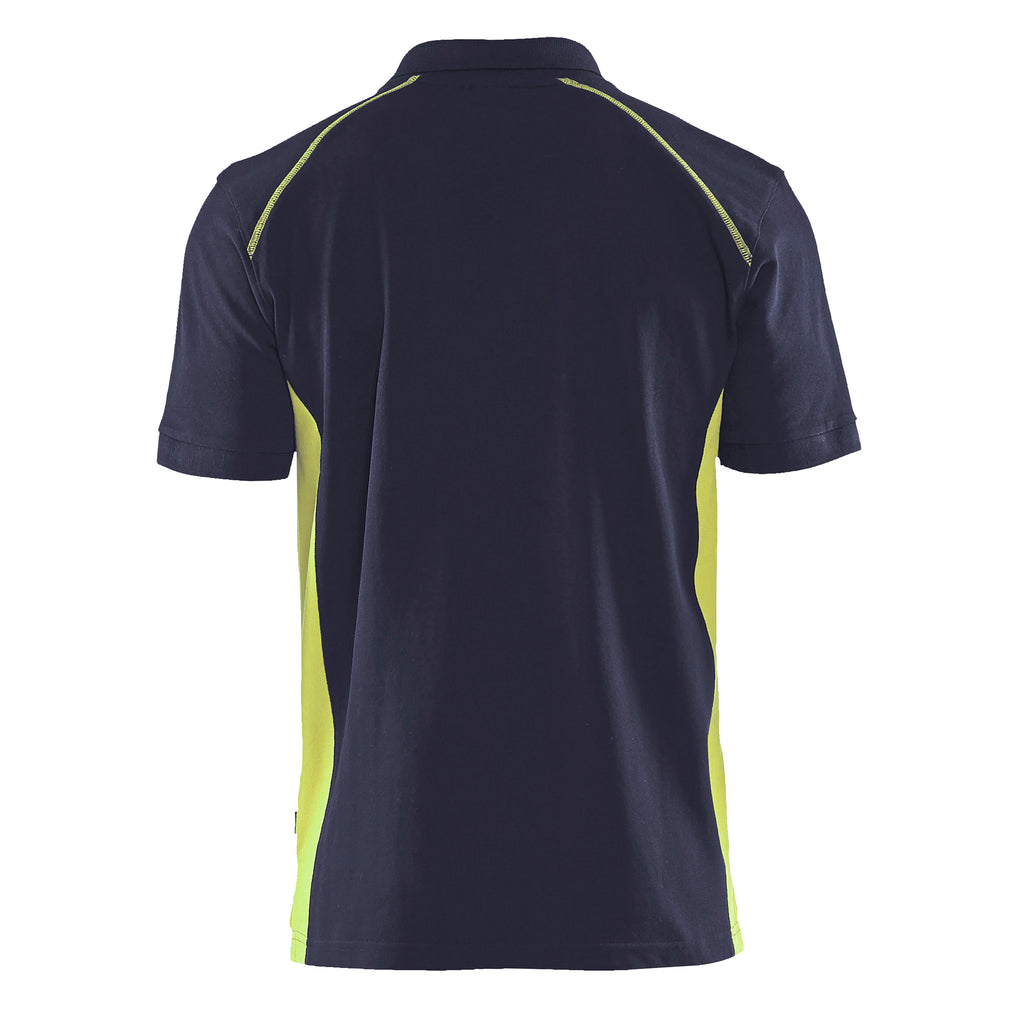 Blaklader 3324 Dark Navy Blue/Hi-Vis Yellow Polo Shirt
