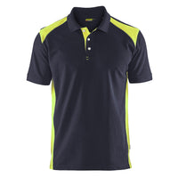 Blaklader 3324 Dark Navy Blue/Hi-Vis Yellow Polo Shirt