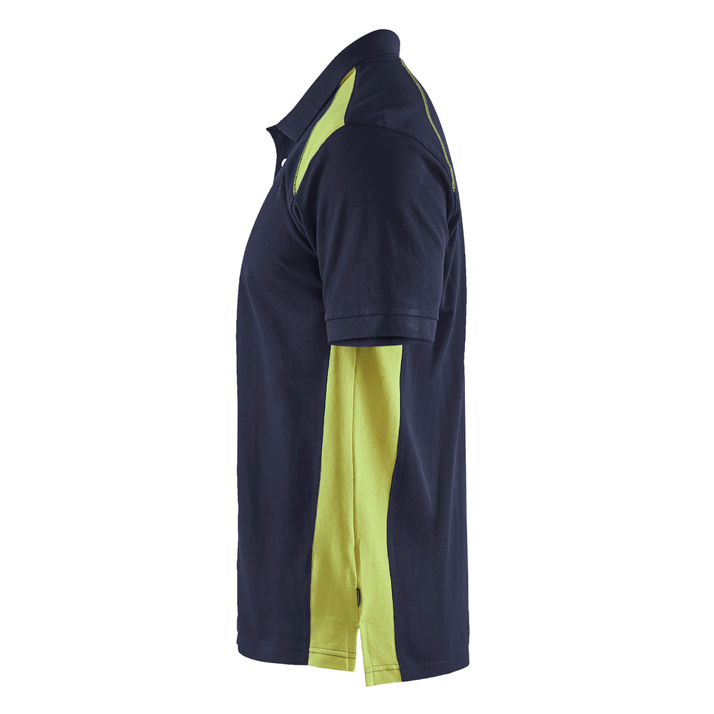 Blaklader 3324 Dark Navy Blue/Hi-Vis Yellow Polo Shirt