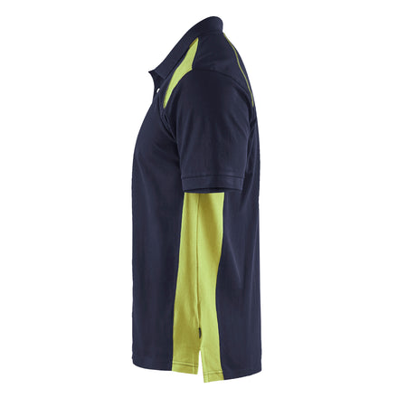 Blaklader 3324 Dark Navy Blue/Hi-Vis Yellow Polo Shirt