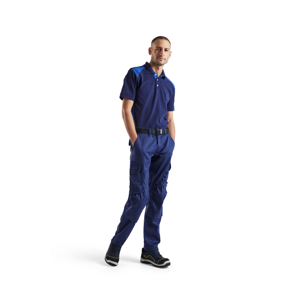 Blaklader 3324 Navy Blue/Cornflower Blue Polo Shirt