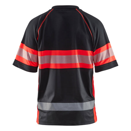 Blaklader 3338 Black/Red Hi-Vis Polo Shirt With UV-Protection