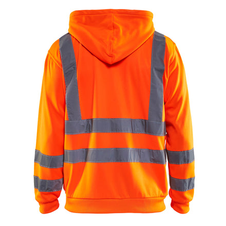 Blaklader 3346 Hi Vis Hooded Sweater Hi Vis Orange Navy Blue Back