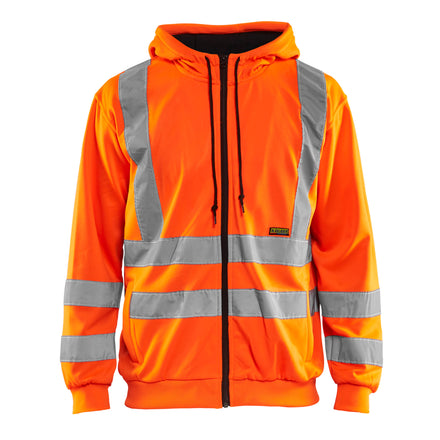 Blaklader 3346 Hi Vis Hooded Sweater Hi Vis Orange Navy Blue Main