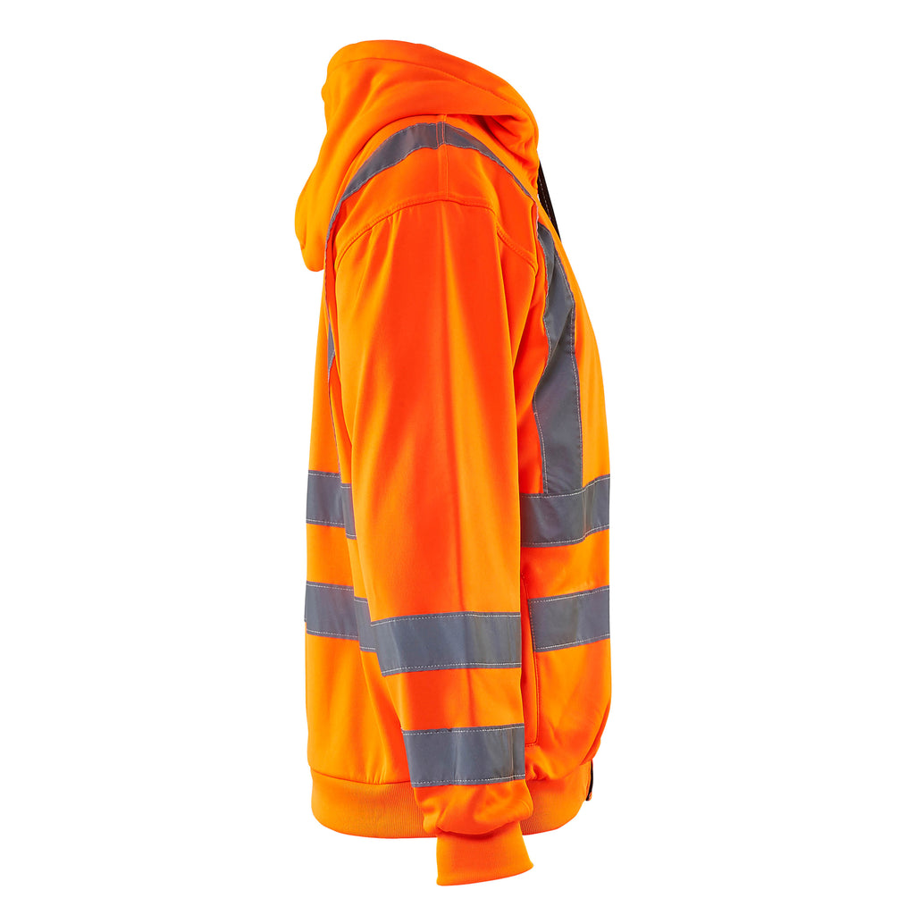 Blaklader 3346 Hi Vis Hooded Sweater Hi Vis Orange Navy Blue Right