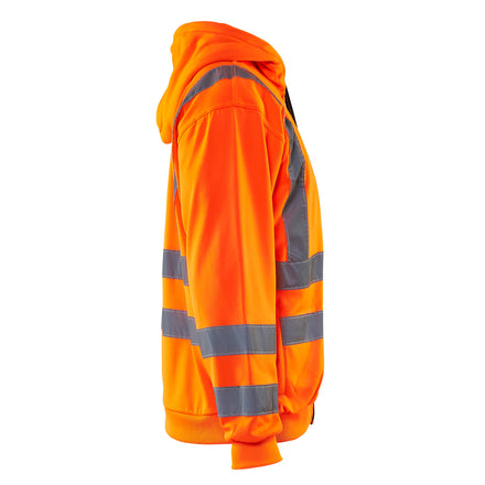 Blaklader 3346 Hi Vis Hooded Sweater Hi Vis Orange Navy Blue Right
