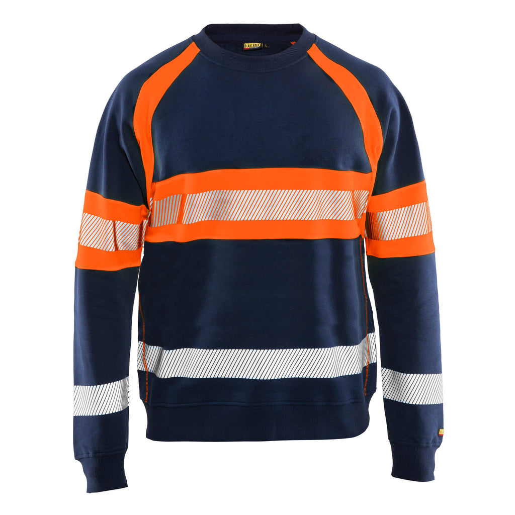 Blaklader 3359 Hi Vis Sweater Navy Blue Hi Vis Orange Main