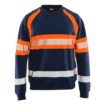 Blaklader 3359 Hi Vis Sweater Navy Blue Hi Vis Orange Main