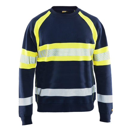 Blaklader 3359 Hi Vis Sweater Navy Blue Hi Vis Yellow Main