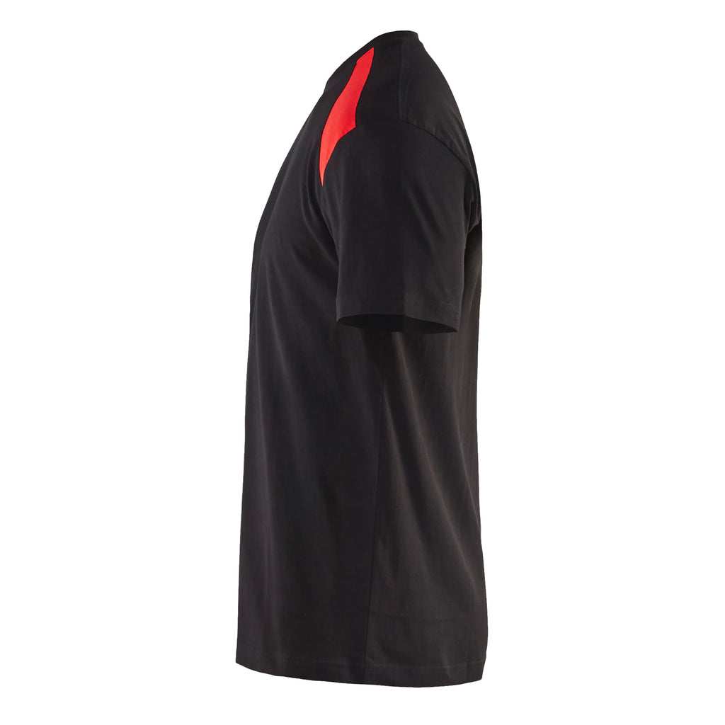 Blaklader 3379 180gsm Black/Red T-Shirt