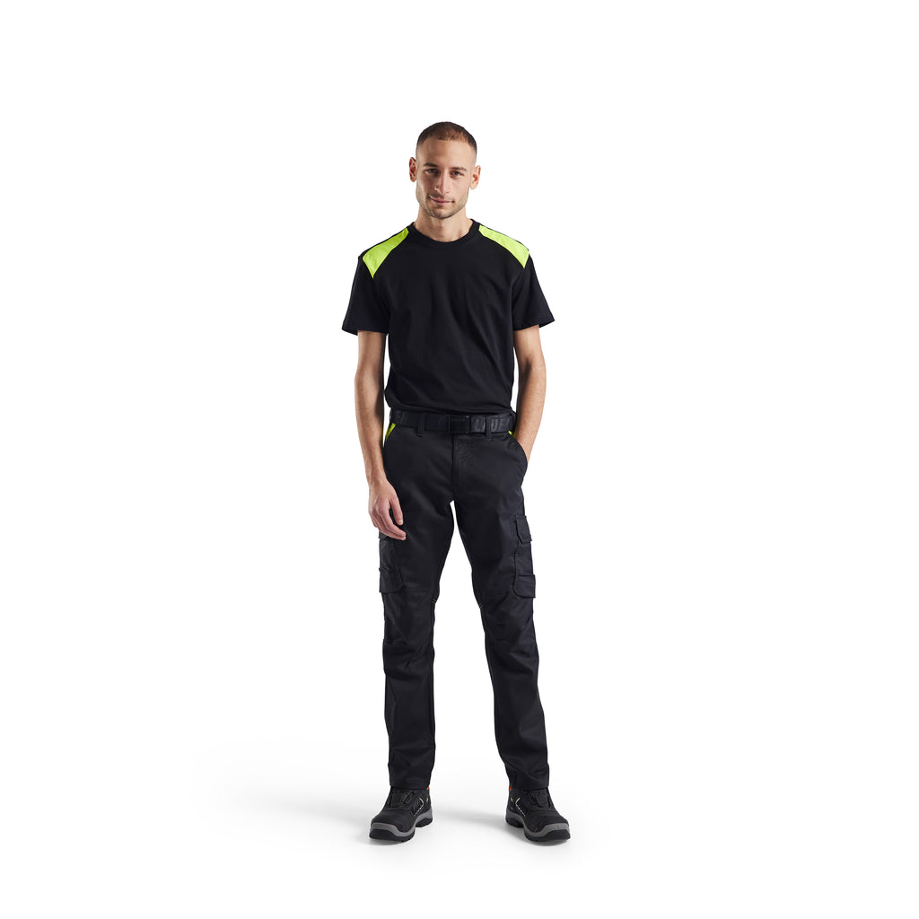 Blaklader 3379 150gsm Black/Hi-Vis Yellow T-Shirt