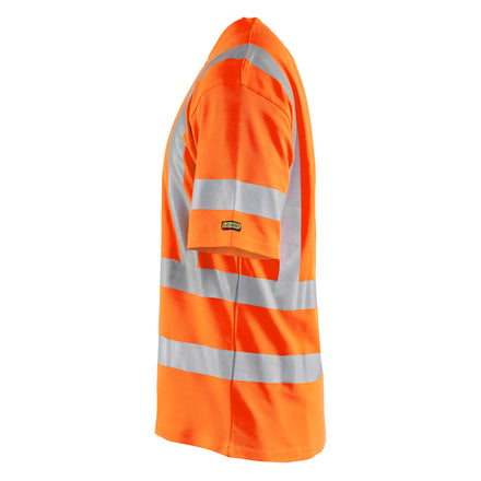 Blaklader 3380 Uv T Shirt Hi Vis Hi Vis Orange Navy Blue Left