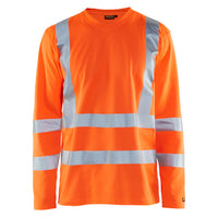 Blaklader 3381 Hi Vis Uv Long Sleeved T Shirt Hi Vis Orange Navy Blue Main