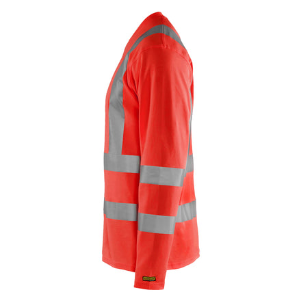 Blaklader 3381 Hi Vis Uv Long Sleeved T Shirt Hi Vis Red Left