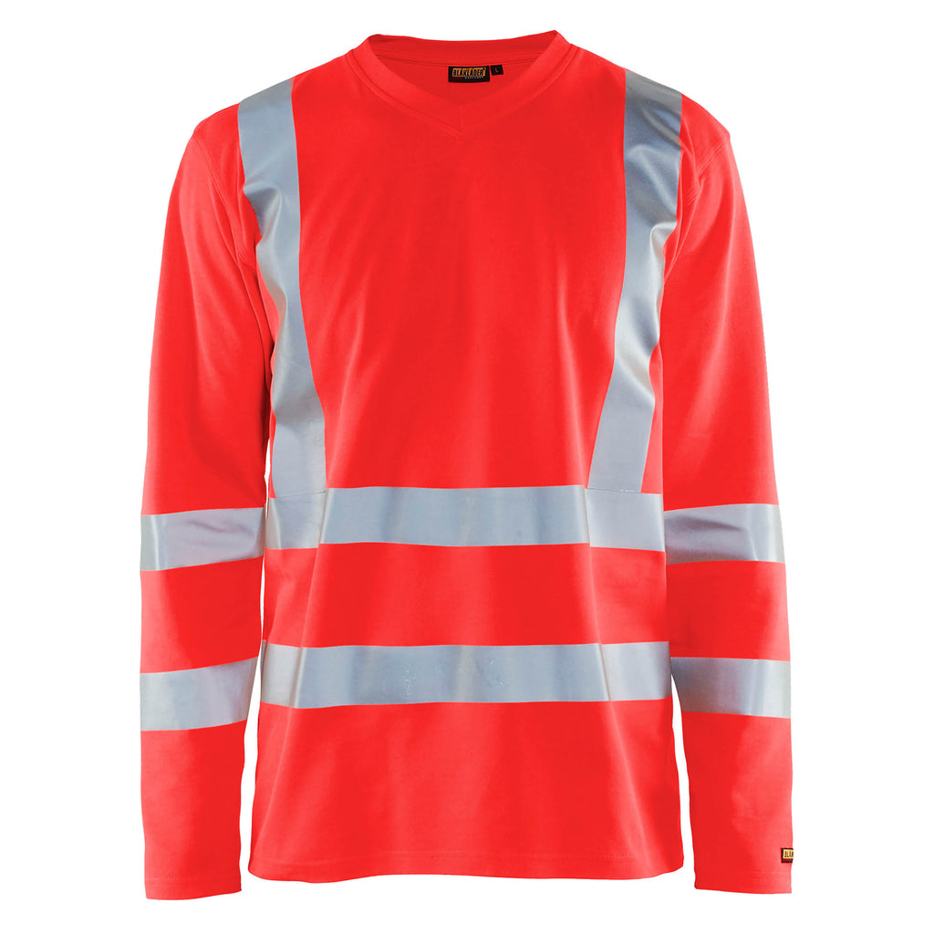 Blaklader 3381 Hi Vis Uv Long Sleeved T Shirt Hi Vis Red Main