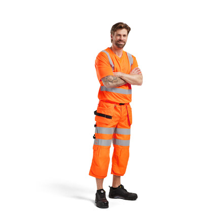 Blaklader 3382 Uv T Shirt Hi Vis Hi Vis Orange Navy Blue Model