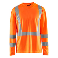 Blaklader 3383 Hi Vis Uv Long Sleeved T Shirt Hi Vis Orange Navy Blue Main
