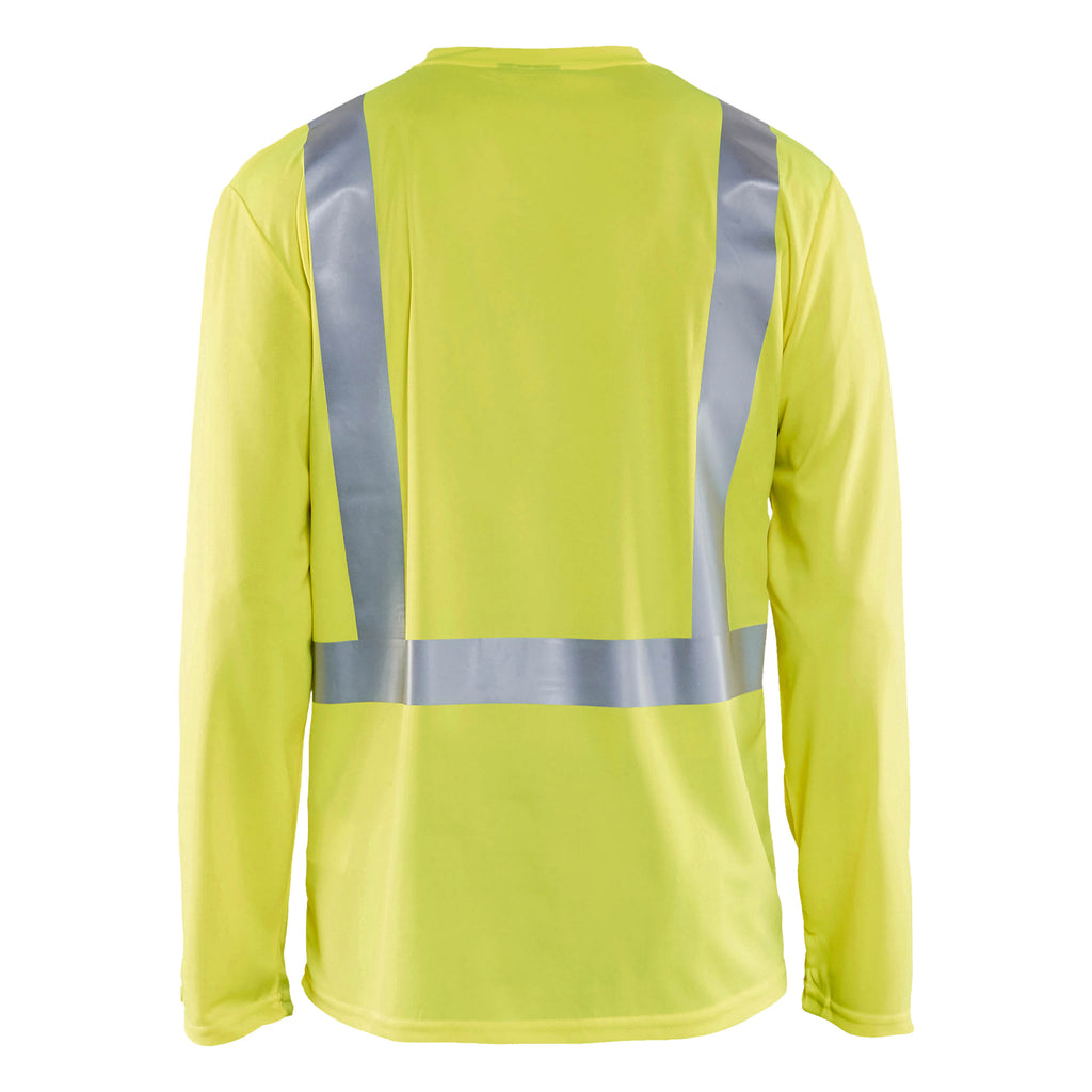 Blaklader 3383 Hi Vis Uv Long Sleeved T Shirt Hi Vis Yellow Back