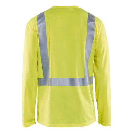 Blaklader 3383 Hi Vis Uv Long Sleeved T Shirt Hi Vis Yellow Back