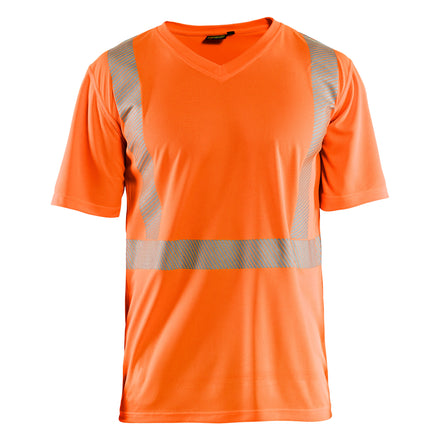 Blaklader 3386 Hi Vis Uv Protected T Shirt Hi Vis Orange Navy Blue Main