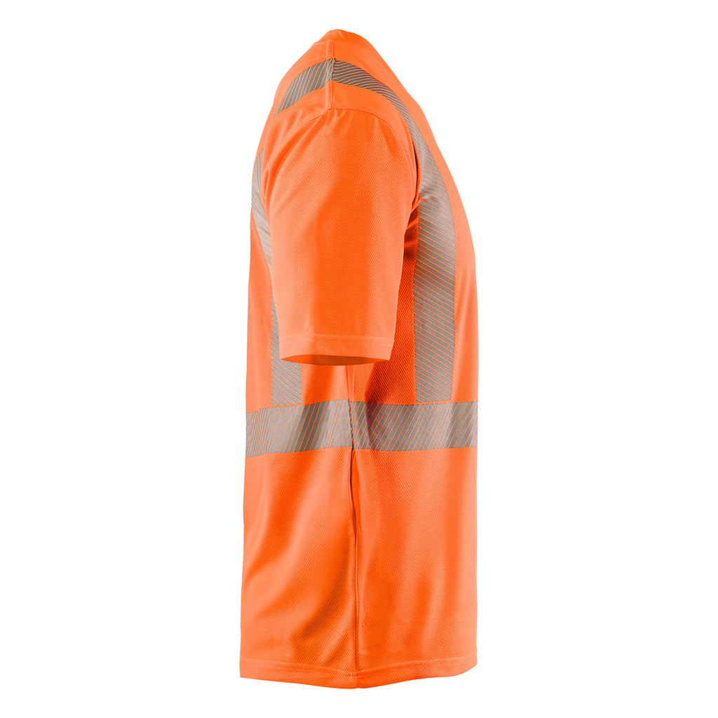 Blaklader 3386 Hi Vis Uv Protected T Shirt Hi Vis Orange Navy Blue Right