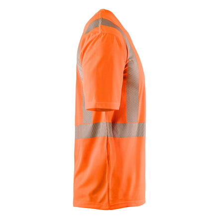 Blaklader 3386 Hi Vis Uv Protected T Shirt Hi Vis Orange Navy Blue Right