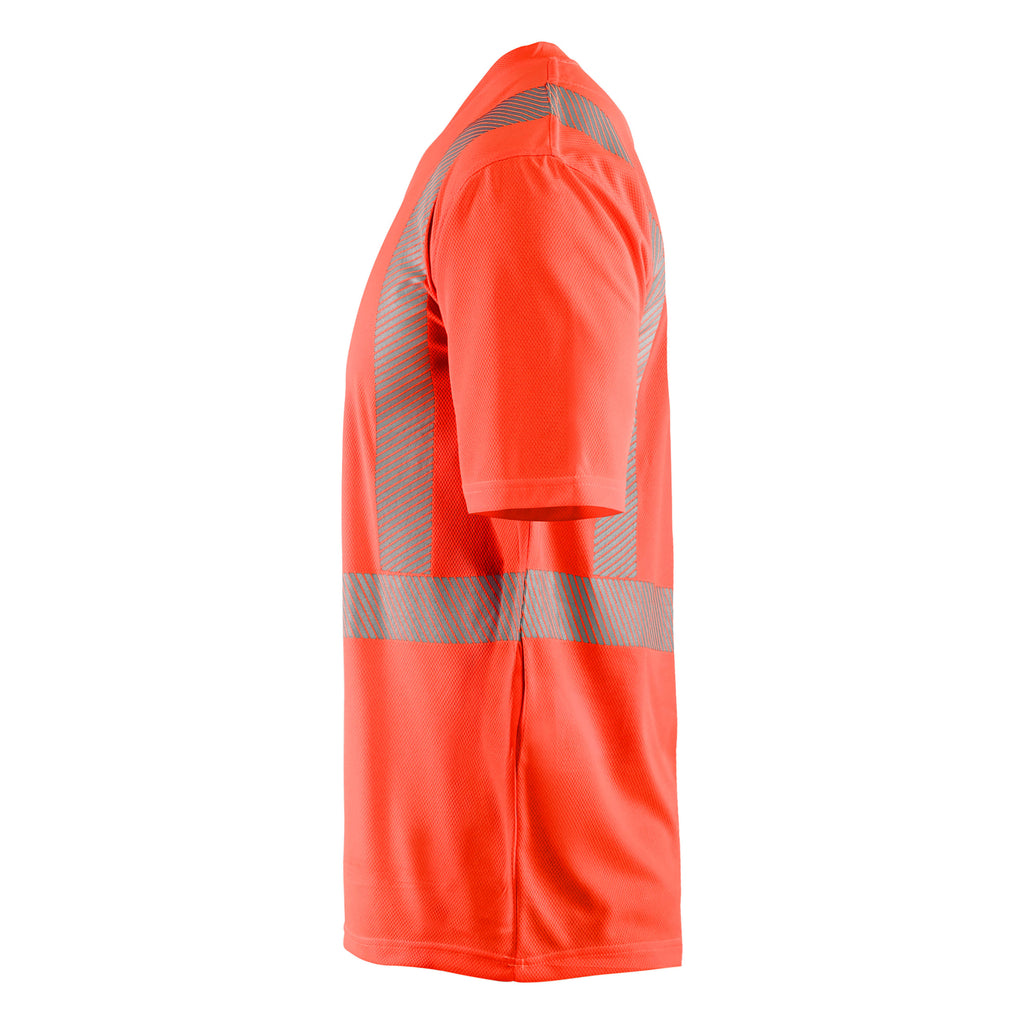 Blaklader 3386 Hi Vis Uv Protected T Shirt Hi Vis Red Left