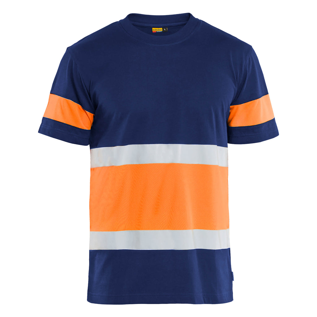 Blaklader 3387 Hi Vis T Shirt Blue Hi Vis Orange Main