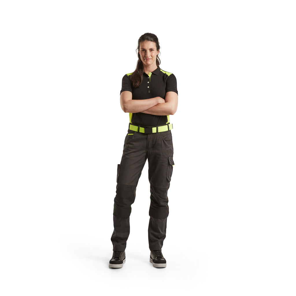 Blaklader 3390 Black/Hi-Vis Yellow Women's Polo Shirt