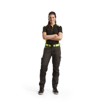Blaklader 3390 Black/Hi-Vis Yellow Women's Polo Shirt